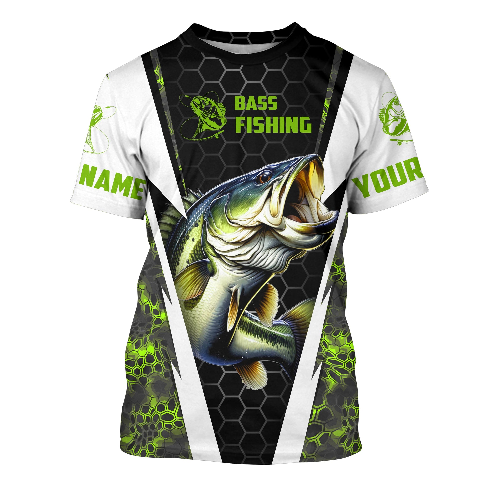 Personalized Bass Fishing, Bass Fishing Long Sleeve Fishing tournament | green camo