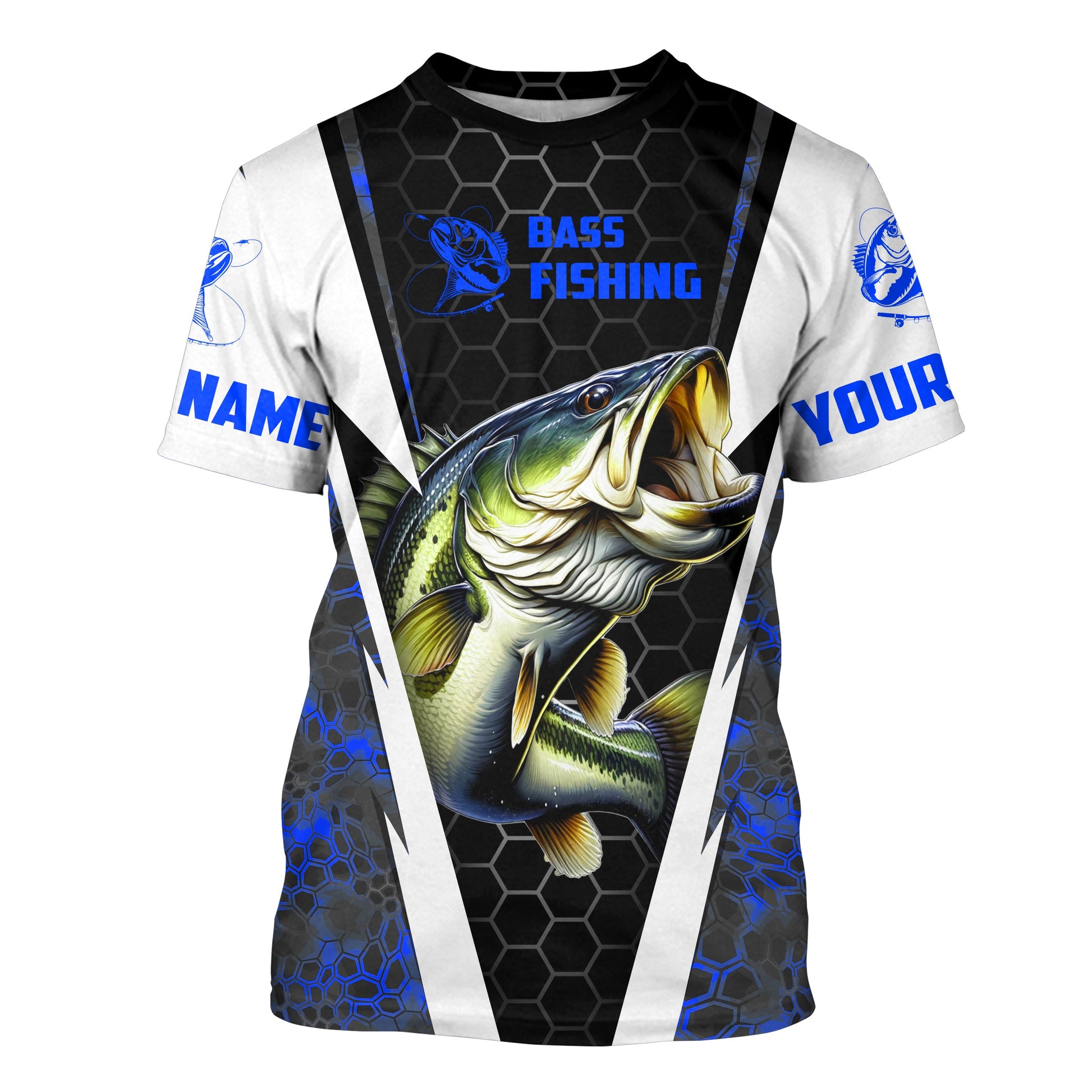 Personalized Bass Fishing, Bass Fishing Long Sleeve Fishing tournament | blue camo