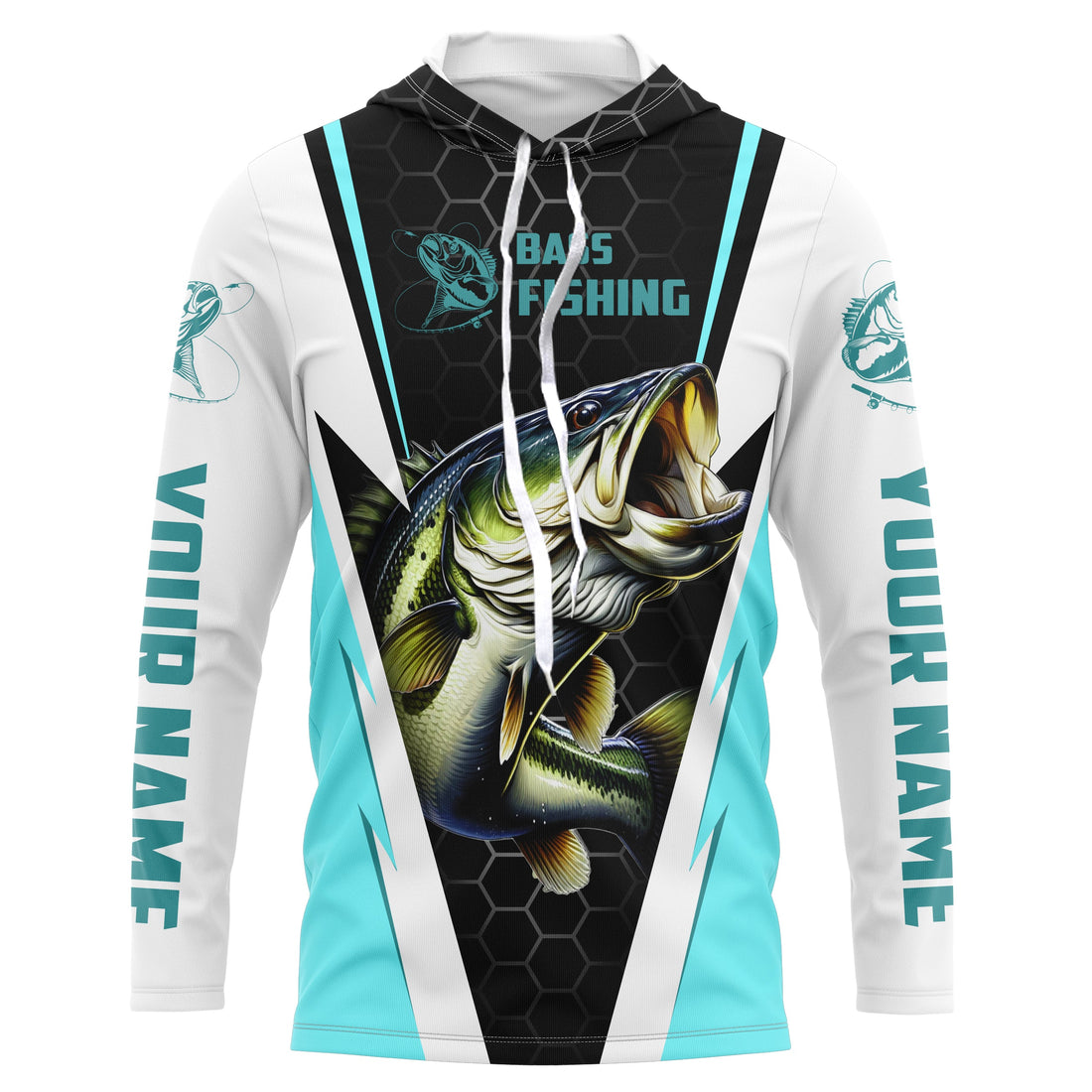 Personalized Bass Fishing, Bass Fishing Long Sleeve Fishing tournament | sky blue