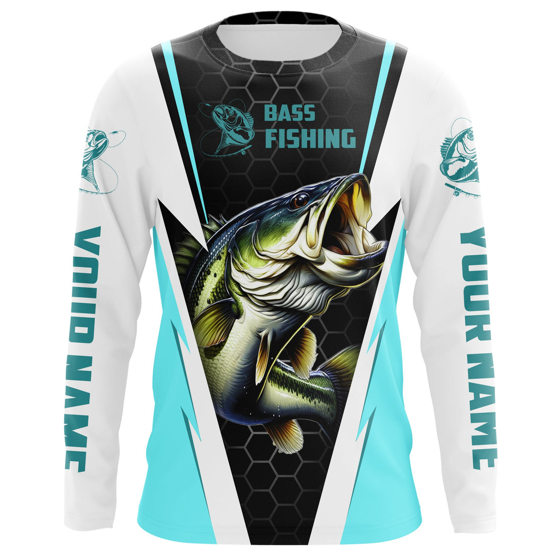 Personalized Bass Fishing, Bass Fishing Long Sleeve Fishing tournament | sky blue