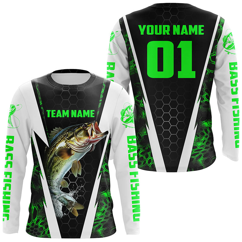 Personalized Bass Fishing Sport, Bass Fishing Long Sleeve Tournament | Green Camo