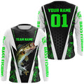 Personalized Bass Fishing Sport, Bass Fishing Long Sleeve Tournament | Green Camo