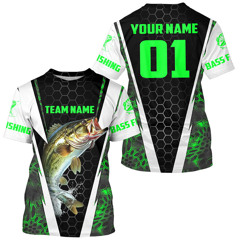 Personalized Bass Fishing Sport, Bass Fishing Long Sleeve Tournament | Green Camo