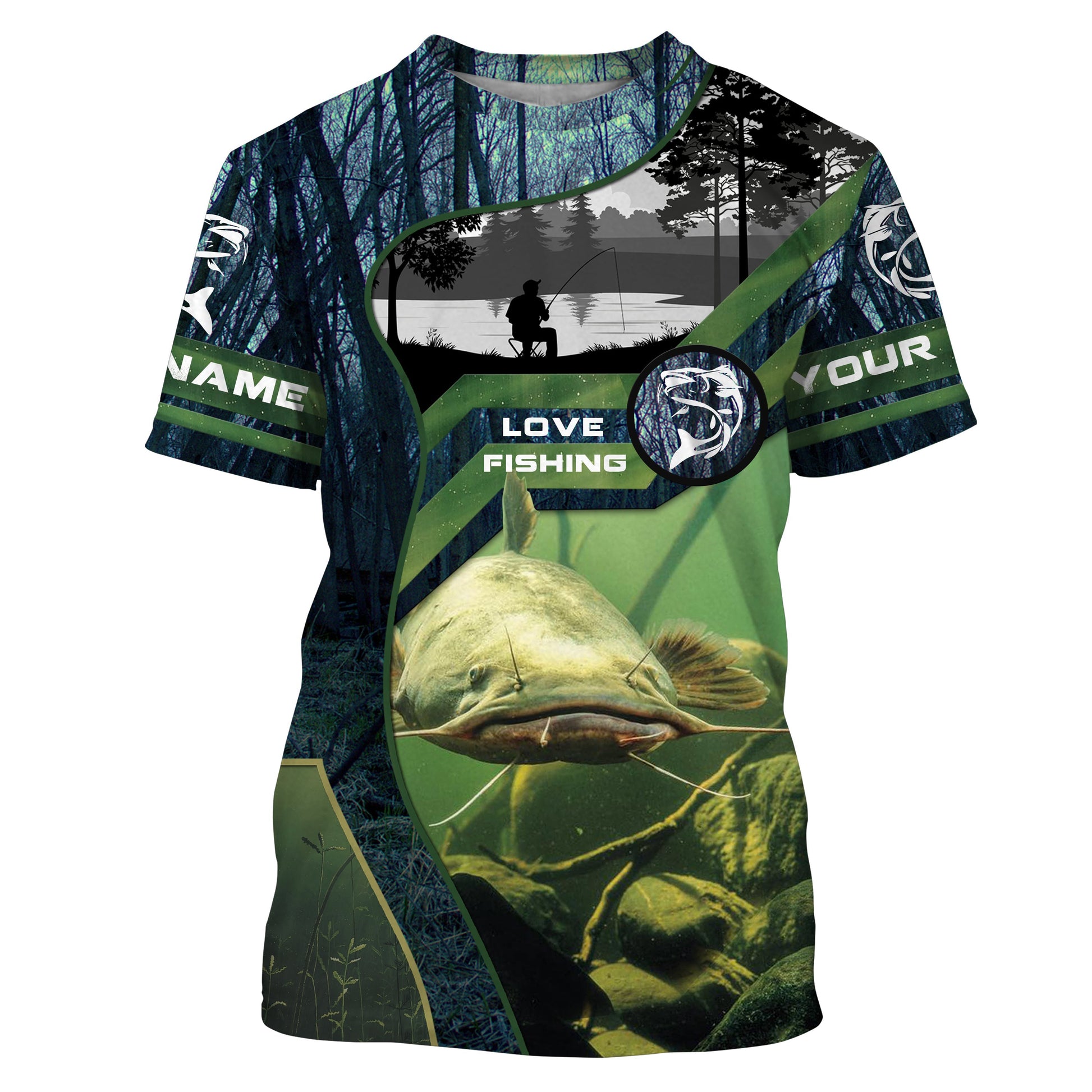 Catfish Custom Long Sleeve performance Fishing, Catfish Fishing