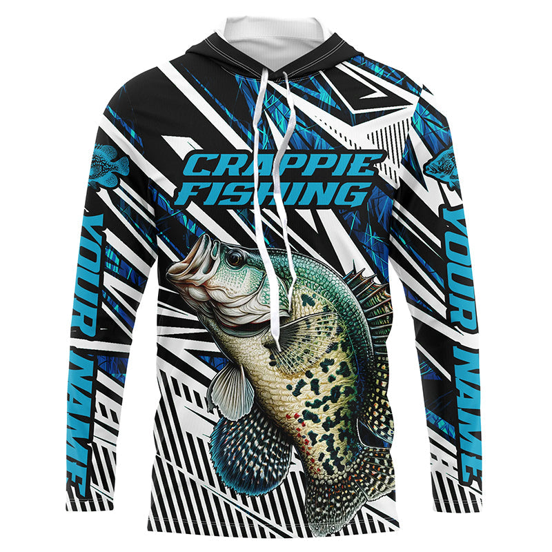 Custom Crappie Fishing Camo Long Sleeve Tournament Fishing, Crappie Fishing | Blue