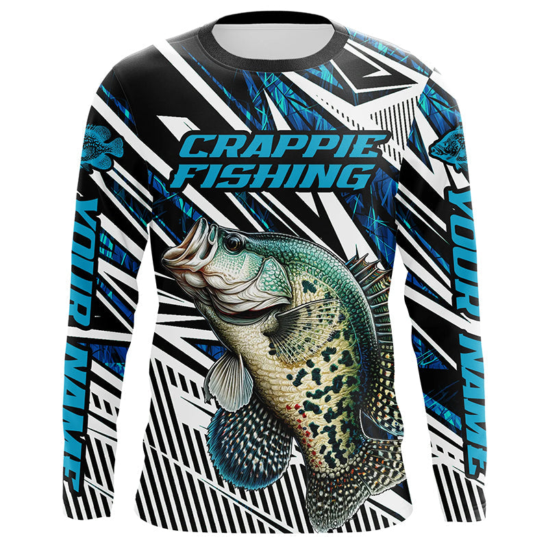 Custom Crappie Fishing Camo Long Sleeve Tournament Fishing, Crappie Fishing | Blue