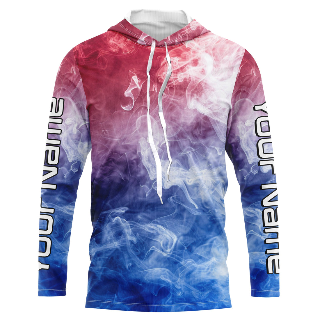 Red, White And Blue Smoke Long Sleeve Performance Fishing, Patriotic Fishing