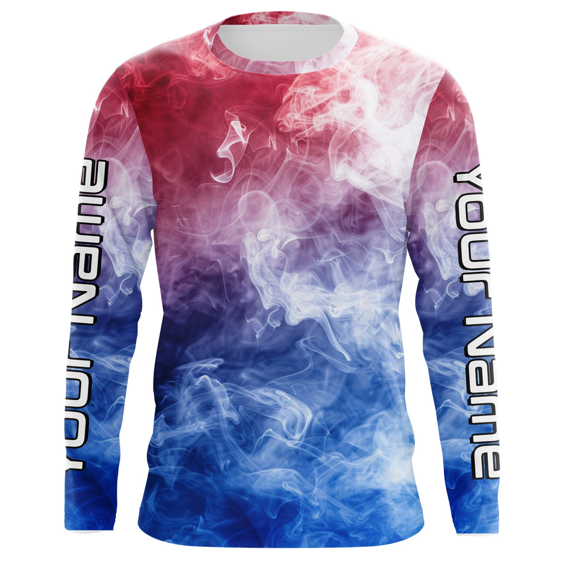 Red, White And Blue Smoke Long Sleeve Performance Fishing, Patriotic Fishing