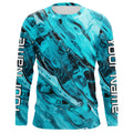 Blue Water Ripple Camo Custom Long Sleeve Performance Fishing, Uv Protection Fishing