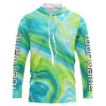 Blue And Green Water Ripple Camo Custom Uv Protection Long Sleeve Performance Fishing
