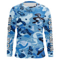 Blue Water Camo Custom Long Sleeve Performance Fishing, Sun Protection Fishing