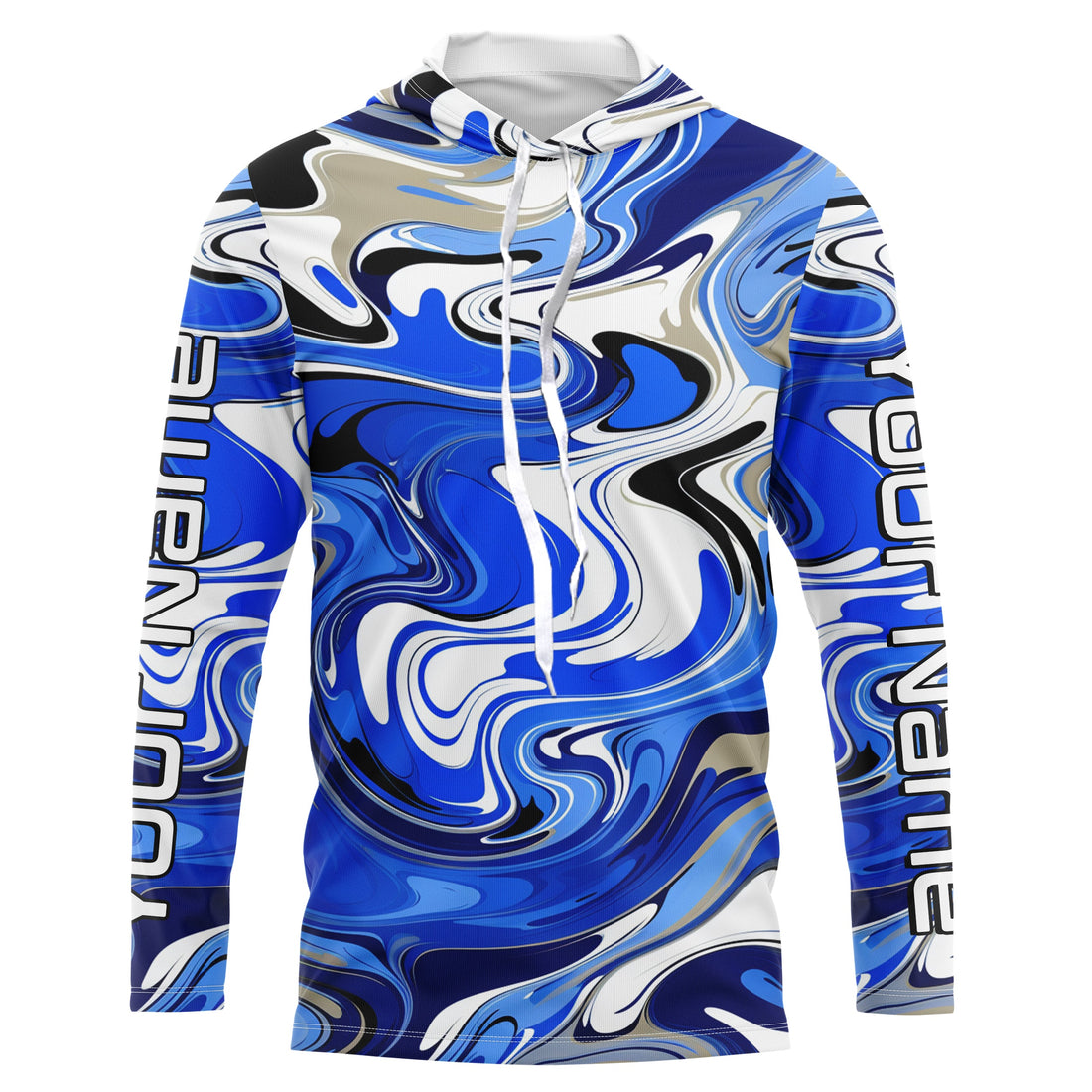 Blue Water Camo Custom Long Sleeve Performance Fishing, Sun Protection Fishing