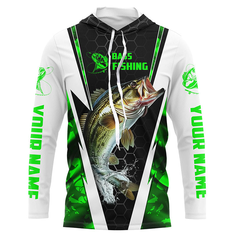 Personalized Bass Fishing Sport, Bass Fishing Long Sleeve Tournament | Green Camo