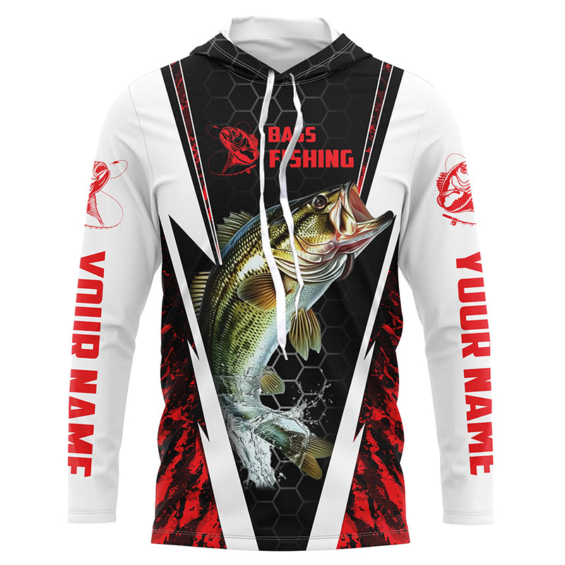 Personalized Bass Fishing Sport, Bass Fishing Long Sleeve Tournament | Red Camo