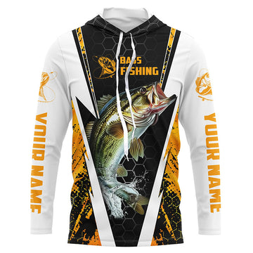 Personalized Bass Fishing Sport, Bass Fishing Long Sleeve Tournament | Yellow Camo
