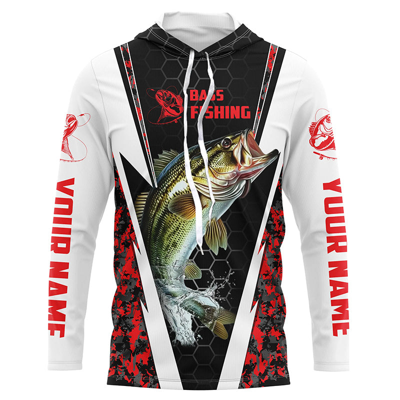Personalized Bass Fishing Sport, Bass Fishing Long Sleeve Tournament | Red Camo