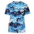 Sea wave camo Fishing Custom UV Long Sleeve Fishing, Saltwater Fishing - IPHW876