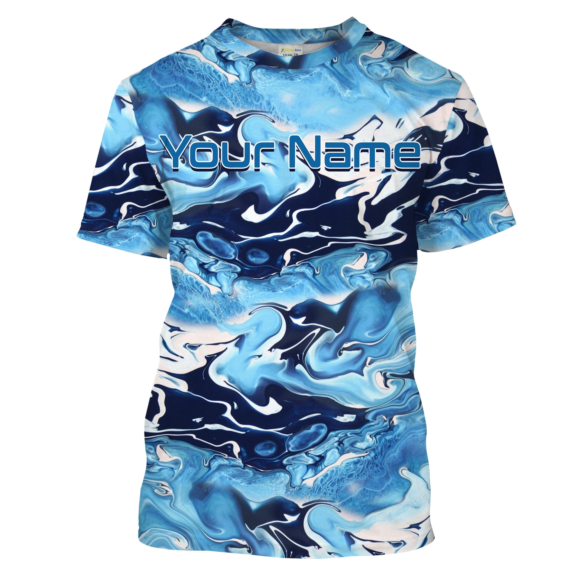 Sea wave camo Fishing Custom UV Long Sleeve Fishing, Saltwater Fishing - IPHW876