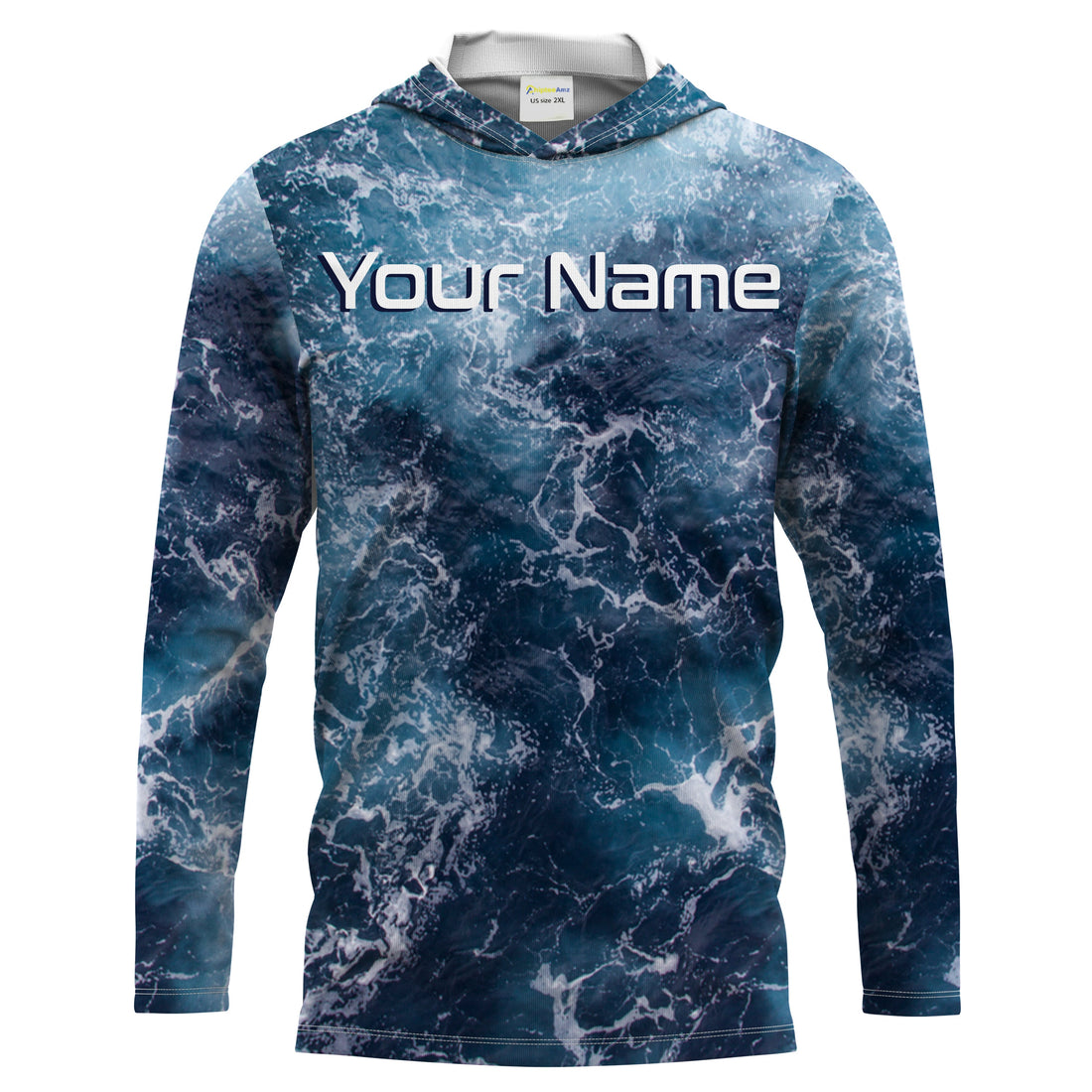Sea camo Fishing Custom UV Long Sleeve Fishing, Saltwater Fishing - IPHW877