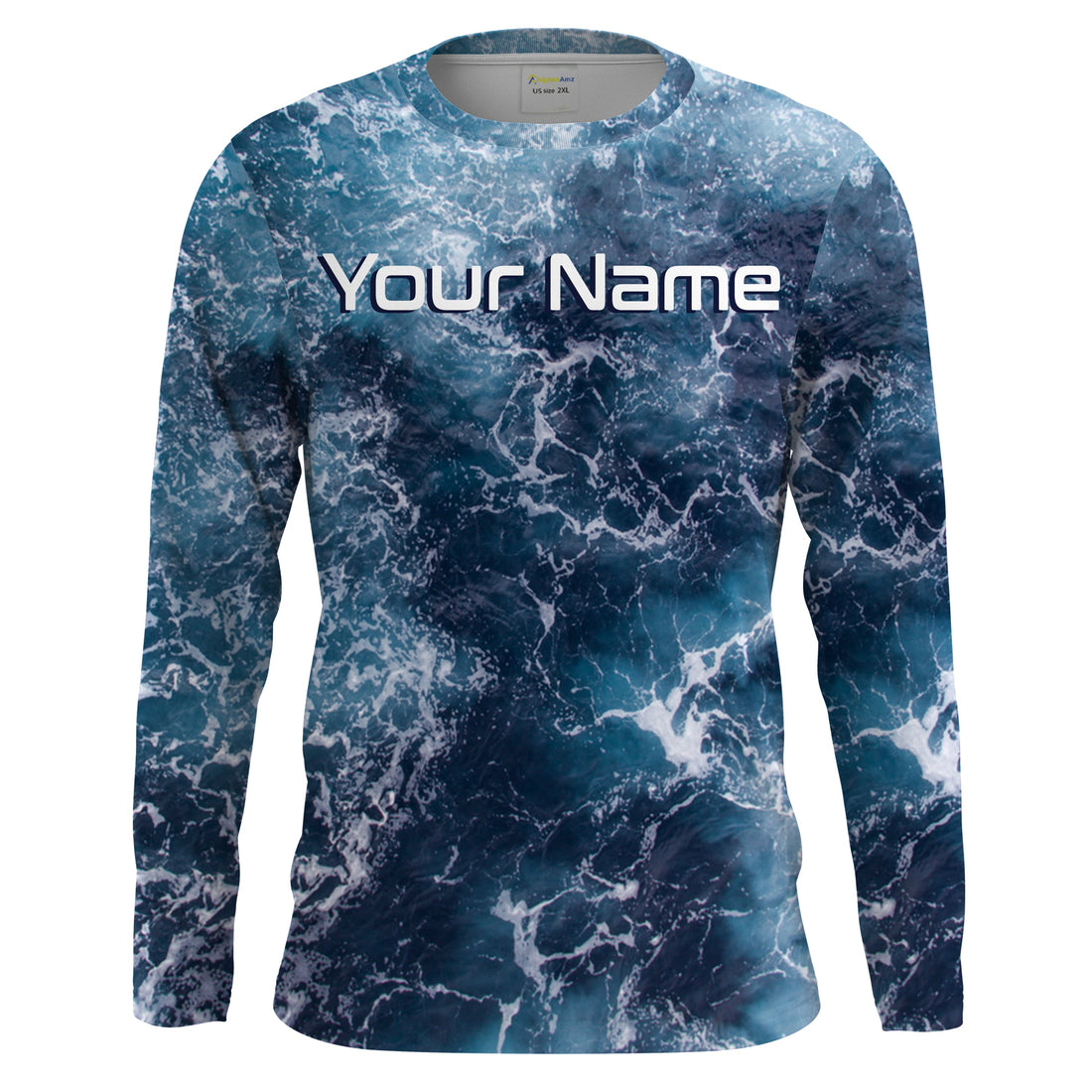 Sea camo Fishing Custom UV Long Sleeve Fishing, Saltwater Fishing - IPHW877