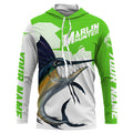 Marlin hunter Fishing, Custom Angry Marlin Long sleeve performance Fishing |green