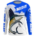 Marlin hunter Fishing, Custom Angry Marlin Long sleeve performance Fishing |blue