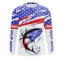 Personalized Tuna American Flag Uv Protection Fishing, Tuna Saltwater Fishing