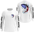 Tuna Fishing American Flag Custom performance Long Sleeve Fishing, Patriotic Fishing gifts