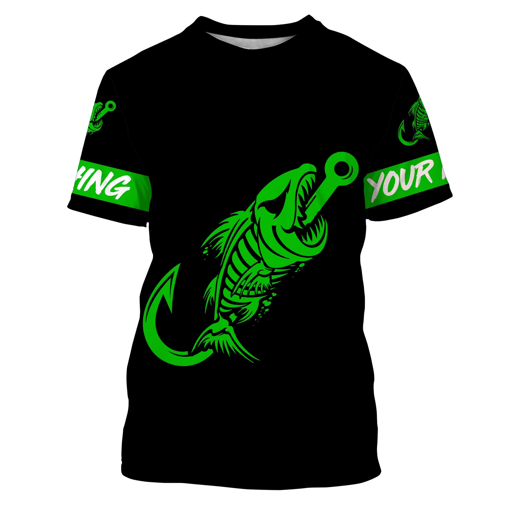 Customized green black Fish hook skull reaper sun protection performance long sleeve fishing NQS3550