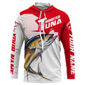 Monster Tuna Fishing, Yellowfin Tuna fish skull Custom Long sleeve Fishing | red