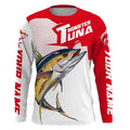 Monster Tuna Fishing, Yellowfin Tuna fish skull Custom Long sleeve Fishing | red