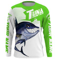 Bluefin Tuna hunter Fishing, Custom Angry Tuna Long sleeve performance Fishing |green