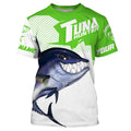 Bluefin Tuna hunter Fishing, Custom Angry Tuna Long sleeve performance Fishing |green