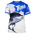 Bluefin Tuna hunter Fishing, Custom Angry Tuna Long sleeve performance Fishing |blue