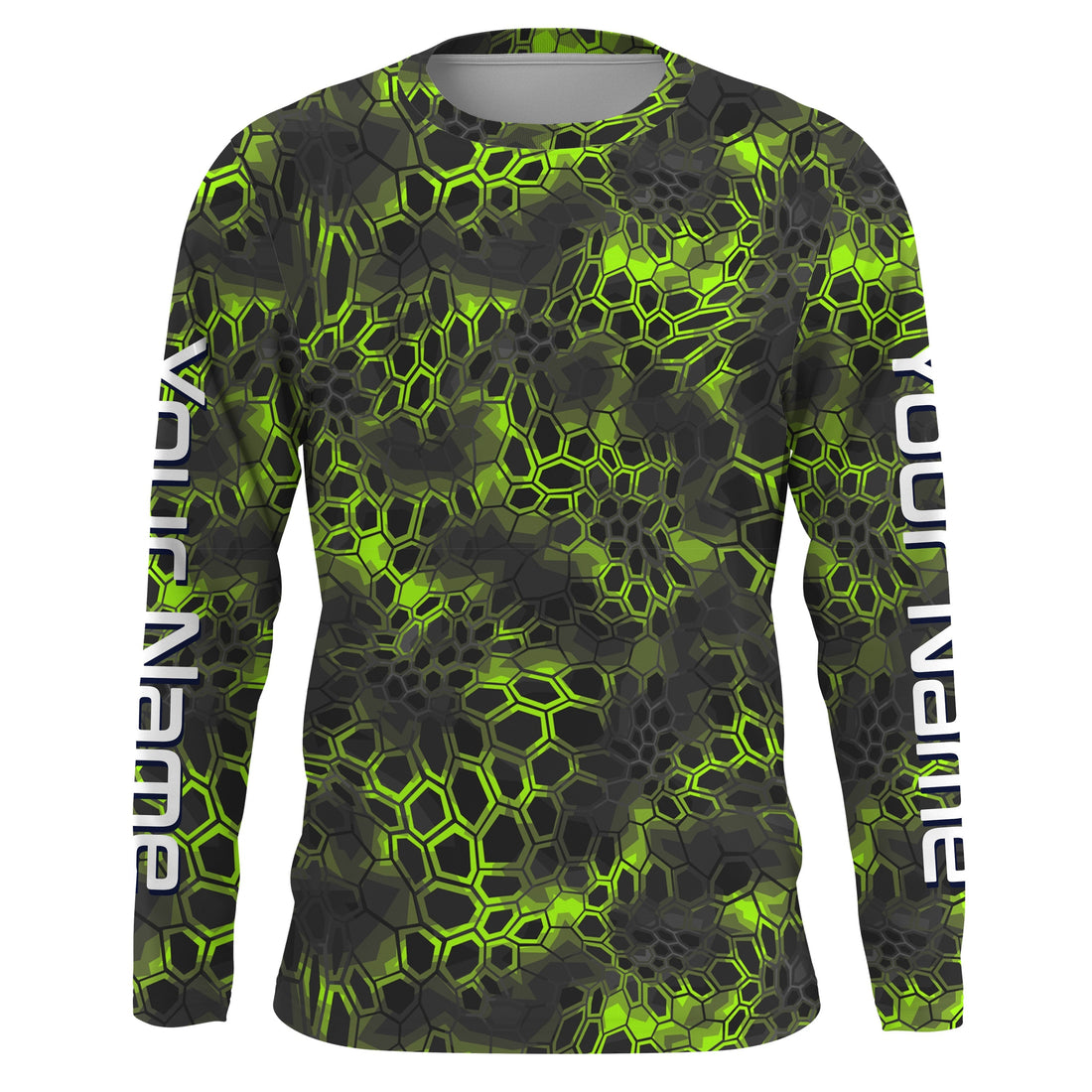 Green camo Custom Long Sleeve performance Fishing, UV Protection Fishing