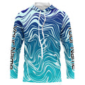 Blue Water Camo Custom Long Sleeve Performance Fishing, Sun Protection Fishing