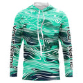 Green Water Camo Custom Long Sleeve Tournament Fishing, Uv Protection Fishing
