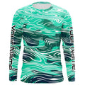 Green Water Camo Custom Long Sleeve Tournament Fishing, Uv Protection Fishing