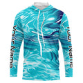 Blue Water Ripple Camo Custom Long Sleeve Performance Fishing, Uv Protection Fishing