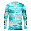 Blue Water Camo Custom Long Sleeve Performance Fishing, Sun Protection Fishing