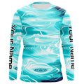 Blue Water Camo Custom Long Sleeve Performance Fishing, Sun Protection Fishing