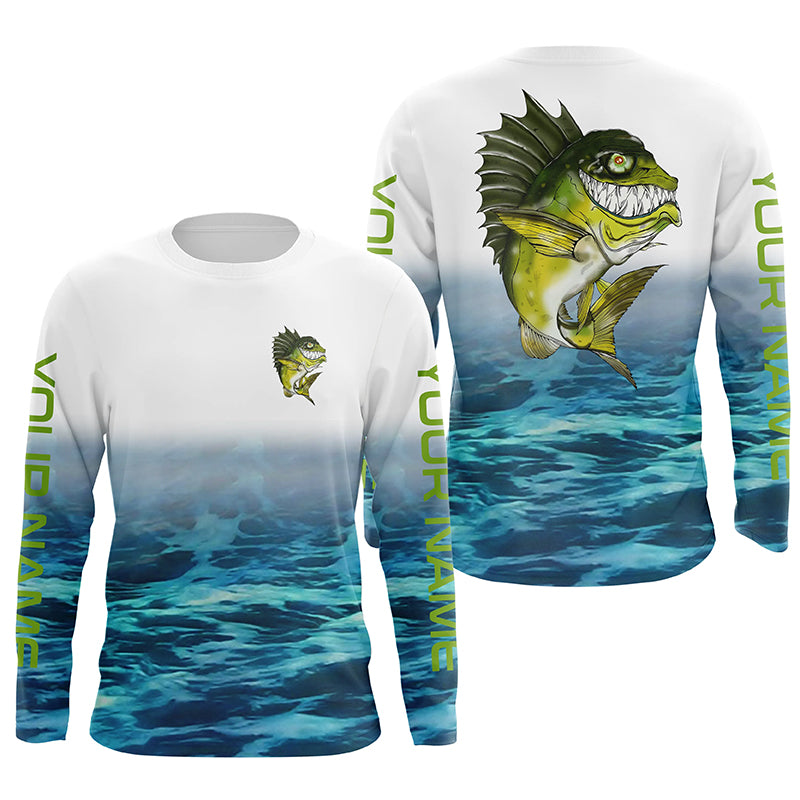 Custom Angry Bass Tournament Long Sleeve Fishing, Bass Performance Fishing