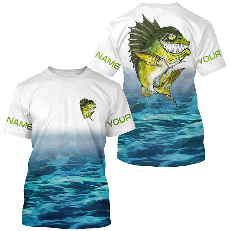 Custom Angry Bass Tournament Long Sleeve Fishing, Bass Performance Fishing