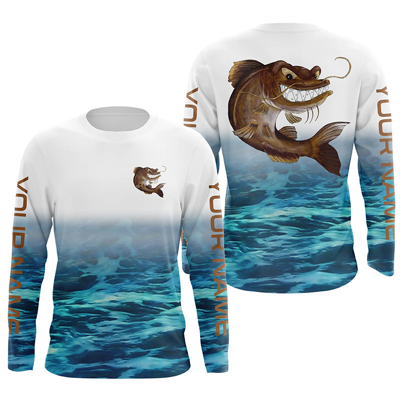 Custom Angry Catfish Tournament Long Sleeve Fishing, Catfish Performance Fishing