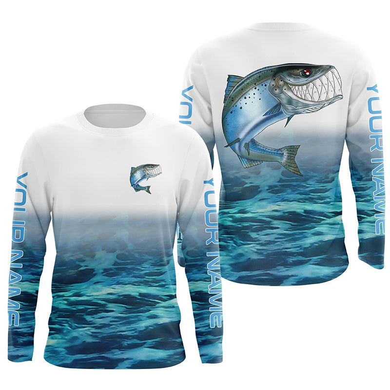 Custom Chinook King Salmon Tournament Long Sleeve Fishing, Salmon Performance Fishing