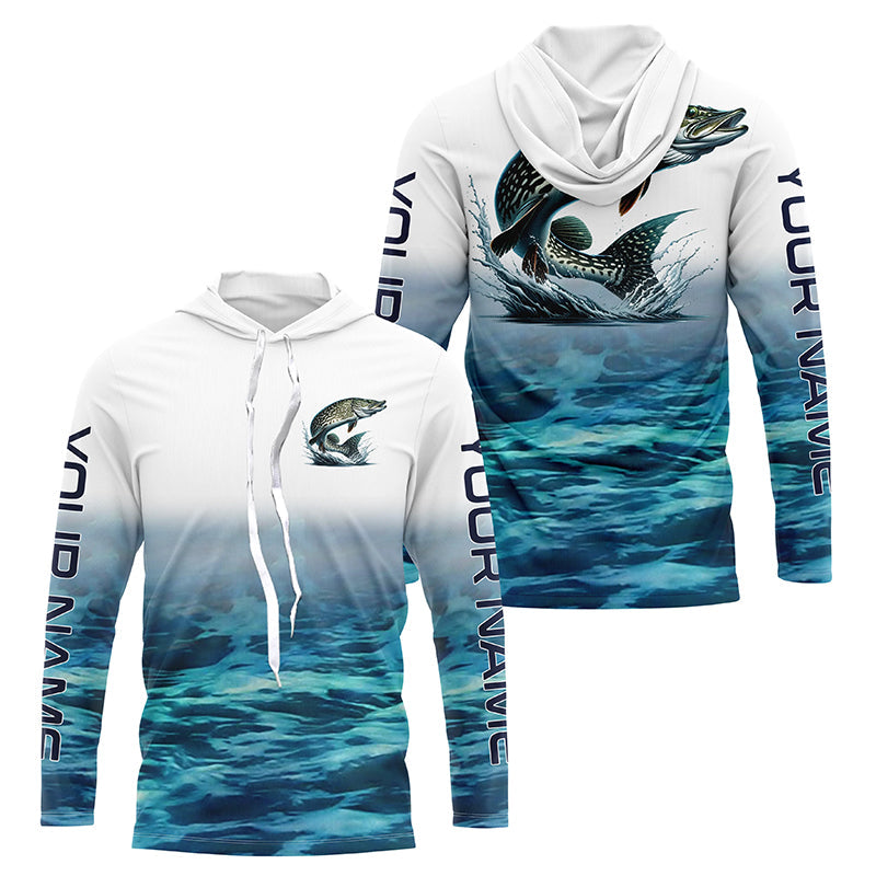 Personalized Pike Fishing Long Sleeve Tournament Fishing, Pike Fishing | Blue