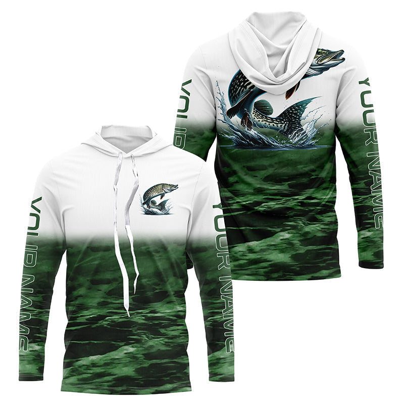 Personalized Pike Fishing Long Sleeve Tournament Fishing, Pike Fishing | Green