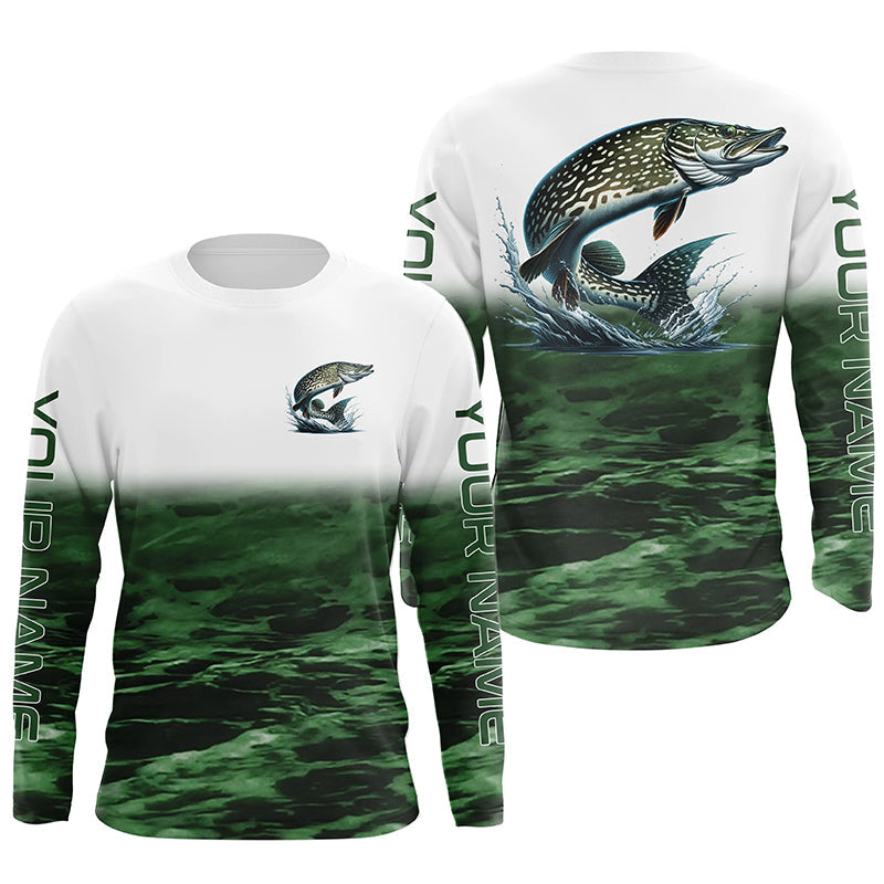 Personalized Pike Fishing Long Sleeve Tournament Fishing, Pike Fishing | Green