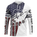 Custom Musky Fishing American Flag, Patriotic Musky Long Sleeve Fishing