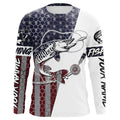 Custom Musky Fishing American Flag, Patriotic Musky Long Sleeve Fishing